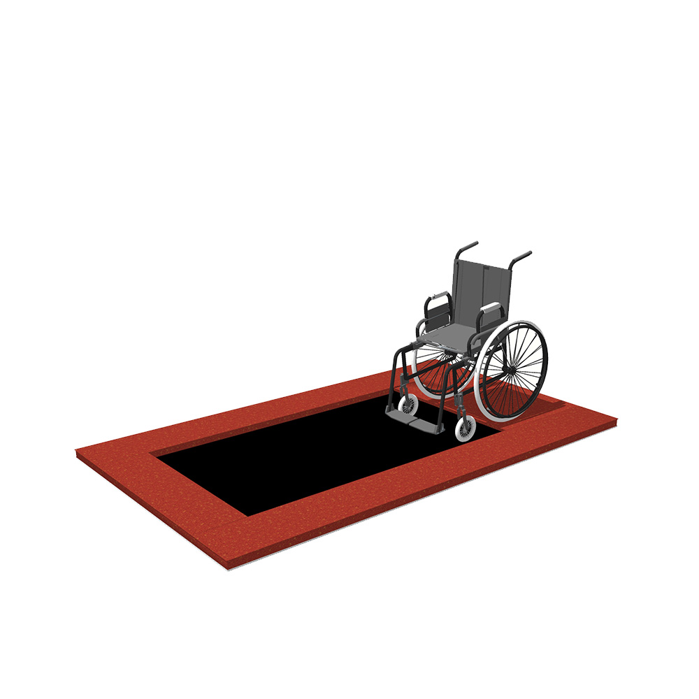 Jeux inclusif trampoline fauteuil
